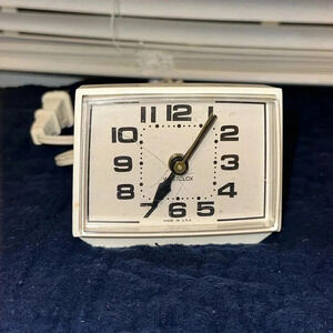 Vintage White Westclox Dialite Alarm Clock Model 22090-22540 Made in USA
